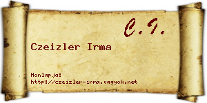 Czeizler Irma névjegykártya